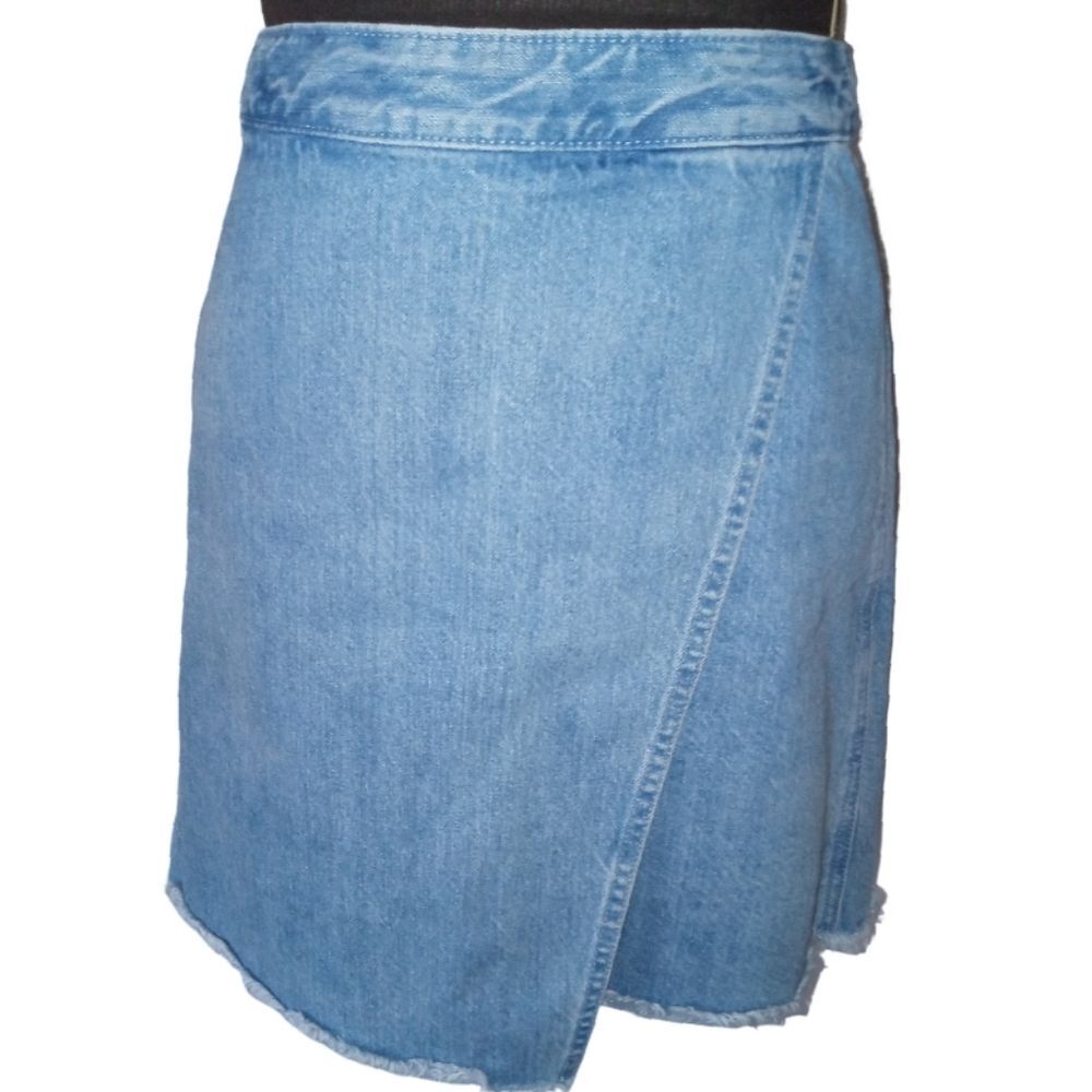 Loft Denim Wrap Mini Skirt